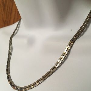 Unique Vintage Silver Link Flat Chain Necklace